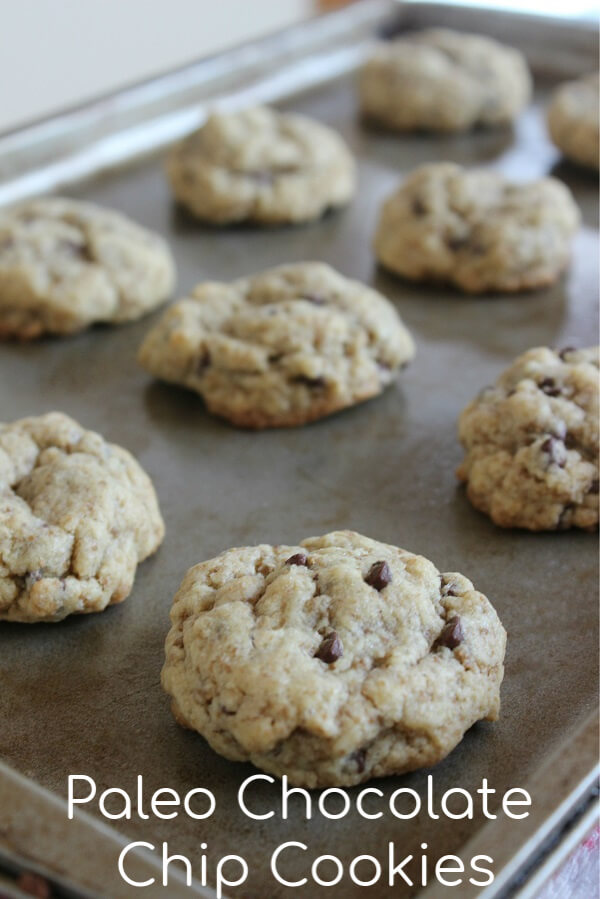 Paleo Chocolate Chip Cookies Recipe - Delicious, soft, and chewy made with almond flour and are gluten free, grain free, and dairy free