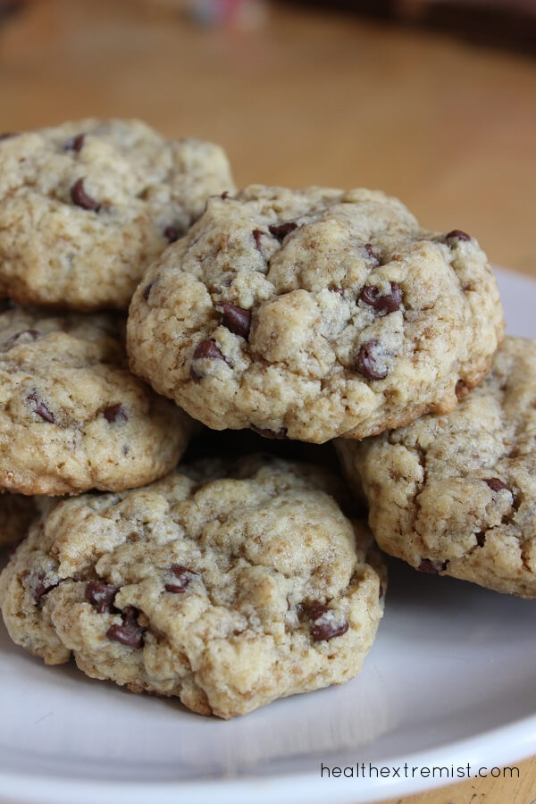 Chocolate Chip Paleo Cookies Made with Almond Flour - These cookies are gluten free, grain free, and dairy free