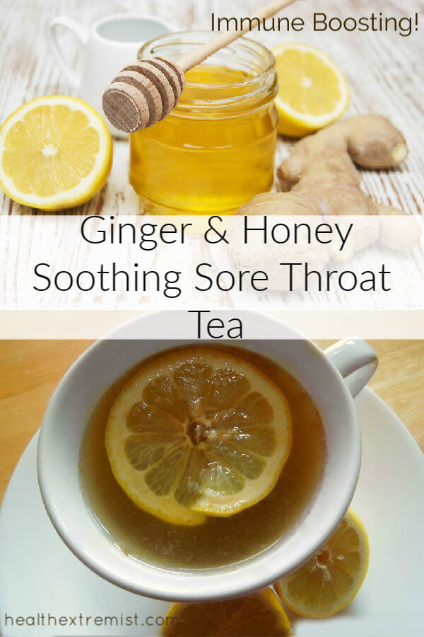 Soothing Sore Throat Tea with Honey and Ginger - Immune boosting tea