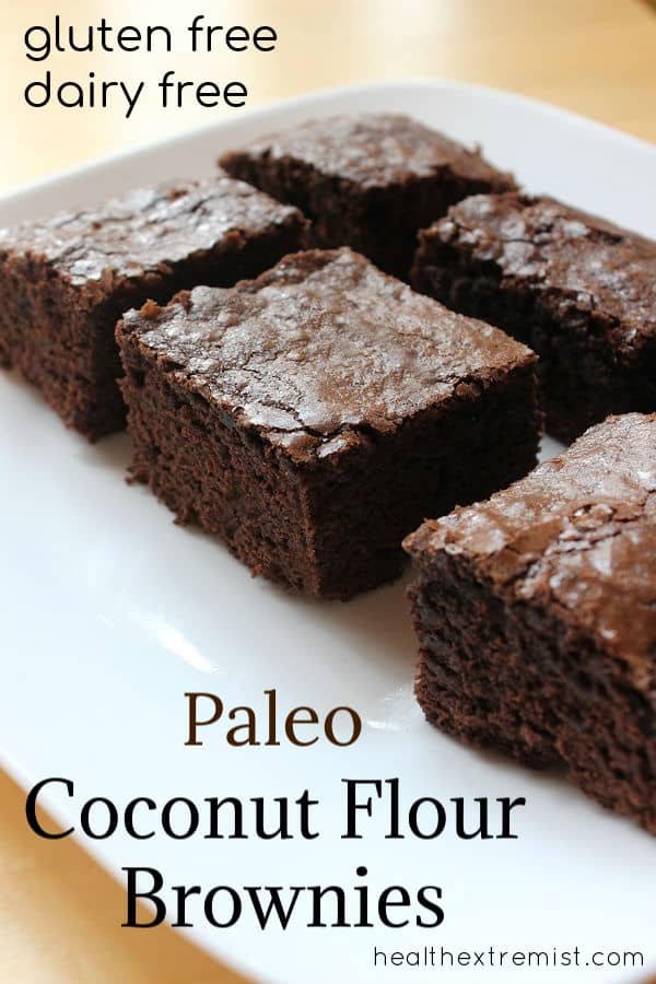 Soft and Chewy Paleo Brownies made with coconut flour