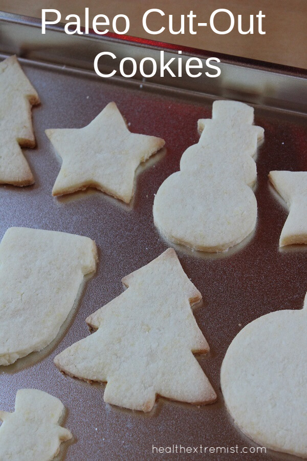 Coconut Flour Cut-Out Cookies Recipe - Easy to make Christmas cookies that you can use cookie cutters with. The coconut flour cookies are paleo, gluten free, grain free, and dairy free.