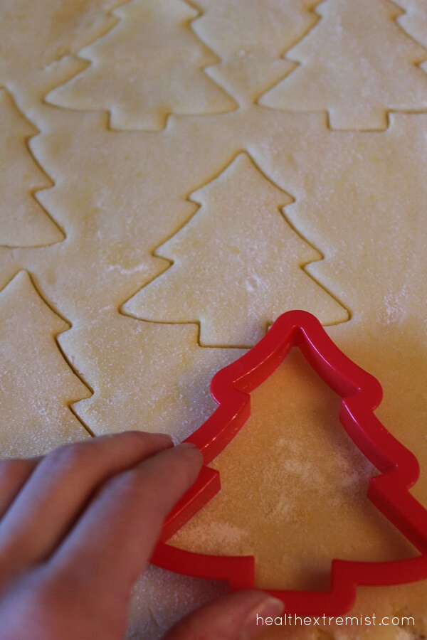 Using Cookie Cutters with Cut-Out Coconut Flour Cookies Recipe - These cookies are gluten free, grain free, and dairy free