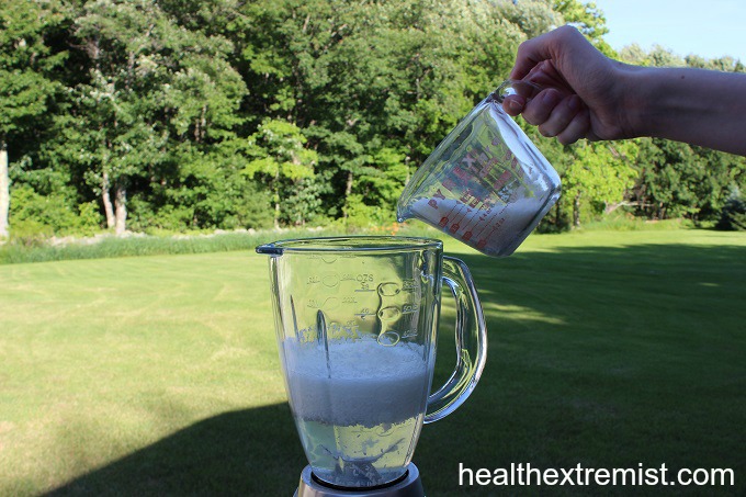 Step 1 for Making Coconut Milk in Blender