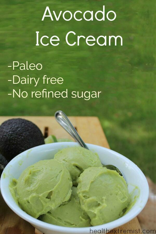 Dairy Free Avocado Ice Cream Recipe - This avocado ice cream is easy to make and tastes great! It's a super healthy dessert treat. The recipe is gluten free, grain free, dairy free and paleo. #paleo #glutenfree #dairyfree #dairyfreeicecream #avocado #avocadoicecream