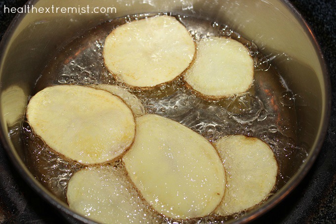 Cooking Potato Chips in Coconut Oil