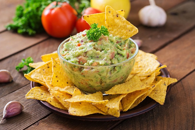 Homemade Guacamole with Fresh Avocados