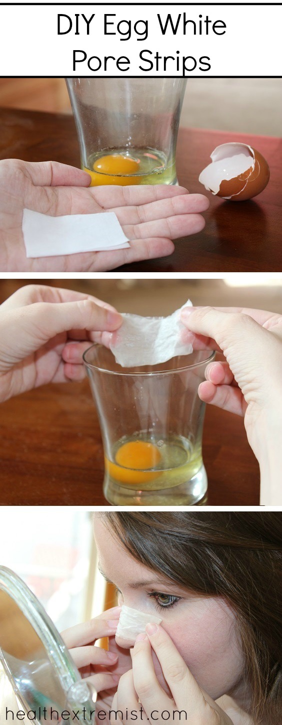 DIY Egg White Pore Strips for Removing Blackheads, Whiteheads and Closing Pores