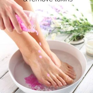 DIY Lavender Foot Soak with Epsom Salt - Use this at night time to sleep better, reduce inflammation, and relax