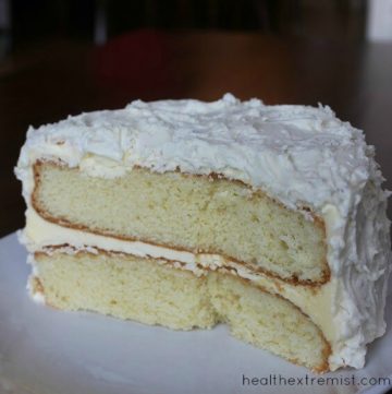 Paleo Coconut Flour Cake Recipe - This delicious vanilla paleo cake is gluten free, grain free, and dairy free